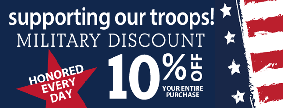 Support Our Troops! - Military Discount - 10% Off Your Entire Purchase